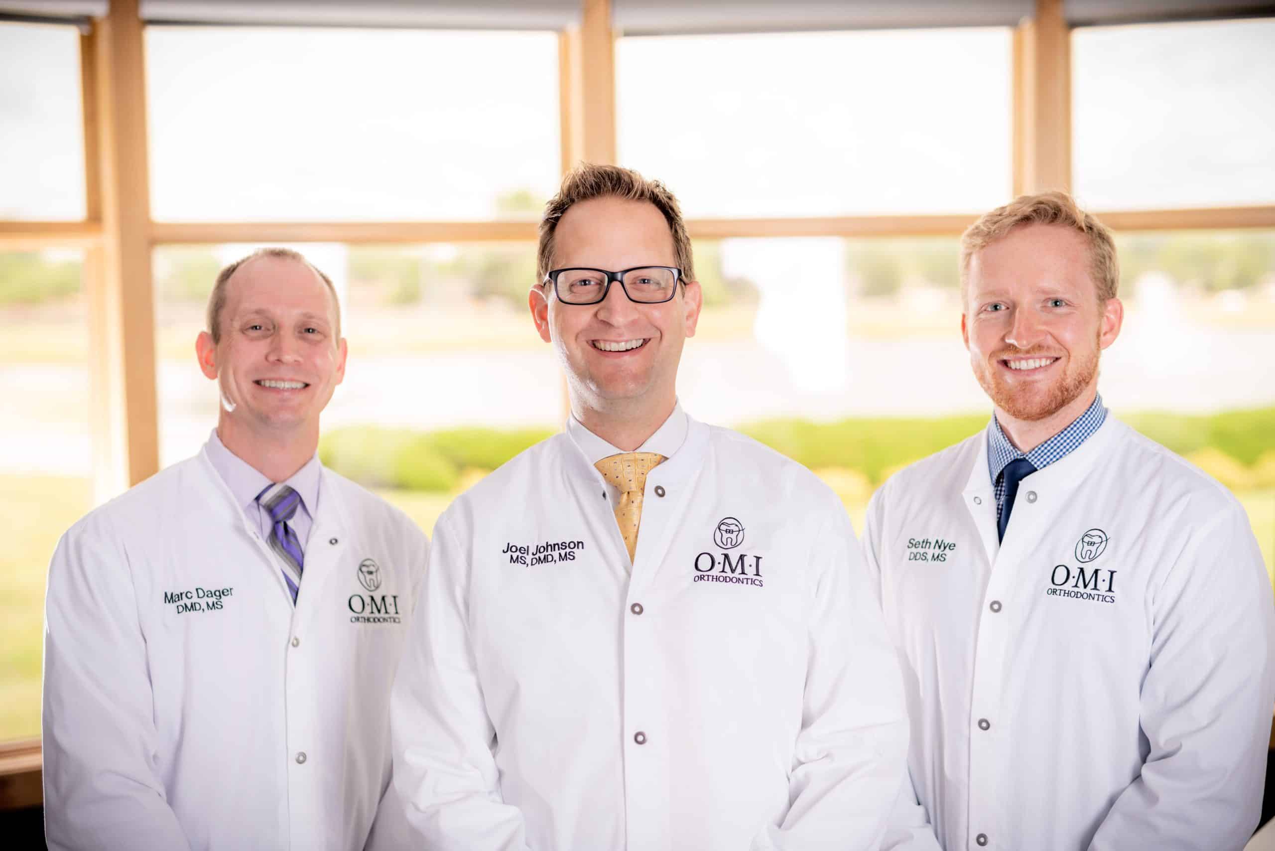 about us doctors OMI Orthodontics dentist in Fort Wayne Auburn Fishers Indiana Dr. Joel Johnson, MS, DMD, MS Dr. Marcus Dager, DMD, MS Dr. Seth Nye, DDS, MS Orthodontist in Fort Wayne 46825, Auburn 46706, Fishers 46037, IN.